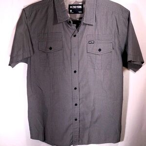 NWOT Zoo York Grey and White Striped Shirt short Sleeve